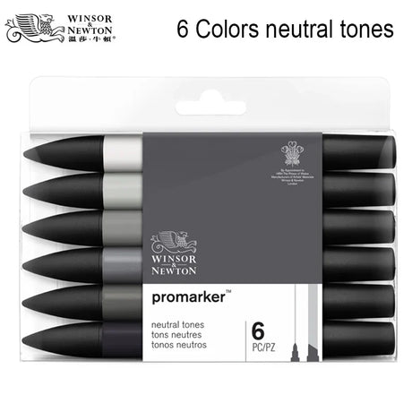 WINSOR&NEWTON 6/12 Colors  ProMarkers  Alcohol base ink Twin tips Professional Art Marker Pen Drawing  Supplies