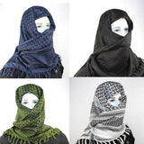 Military Arab Keffiyeh Shemagh Scarf Cotton Winter Shawl Neck Warmer Cover Head Wrap Windproof Tactical Camping Scarf Men Women