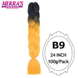 Jumbo Braiding Hair Extensions 24inch Ombre Hair For Braids 5Pcs Box Braid Yaki Texture Synthetic Fiber Fake Hair Mirra’s Mirror