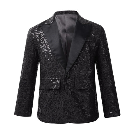 Shiny Sequins Blazer Kid Boy Stylish Jacket Coat Blazer Tuxedo For Wedding Banquet Birthday Party Hip Hop Jazz Stage Performance