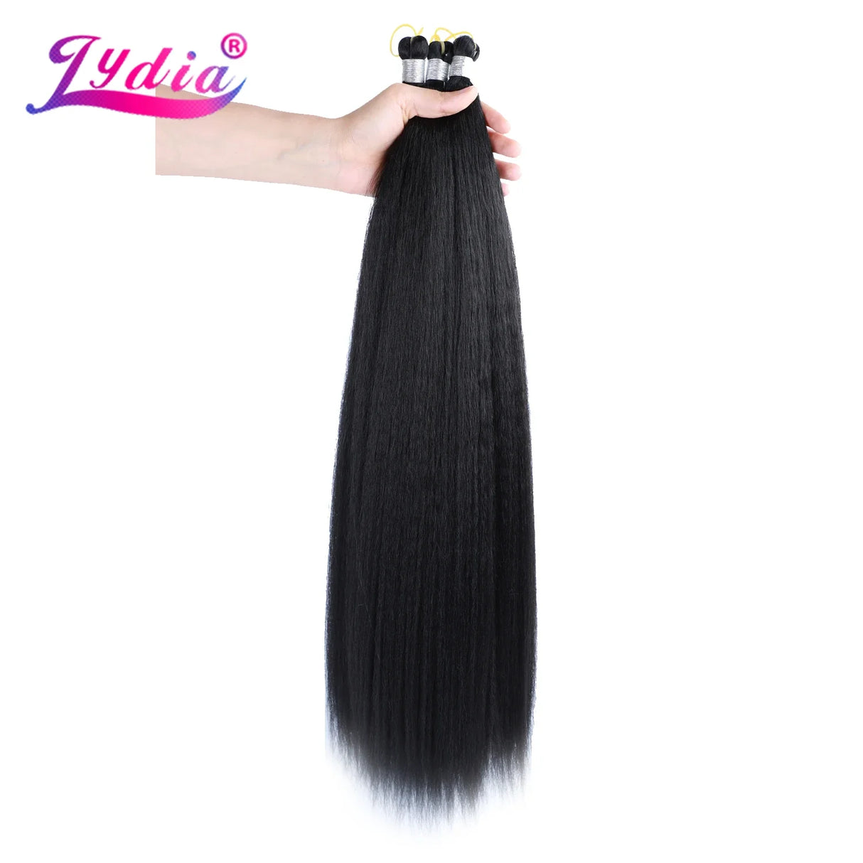 Lydia Kinky Straight Bundles Synthetic Hair Extension Freetress Crochet 3PCS Kanekalon Bulk Jumbo Braiding Afro 10-41Inch Black