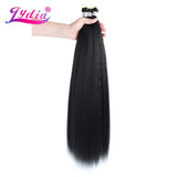 Lydia Kinky Straight Bundles Synthetic Hair Extension Freetress Crochet 3PCS Kanekalon Bulk Jumbo Braiding Afro 10-41Inch Black