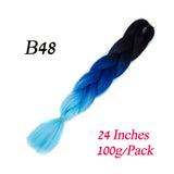 Synthetic Jumbo Braiding Hair Extension 24 " Heat Resistant Fiber In Bulk Ombre Synthetic Jumbo Braids Hair For Red Black Women