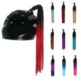 Punk Style Motorcycle Helmet Dreadlocks Women Helmet Dreadlocks Ponytail Braid Motocross Bicycle Helmet Punk Hair Decoration