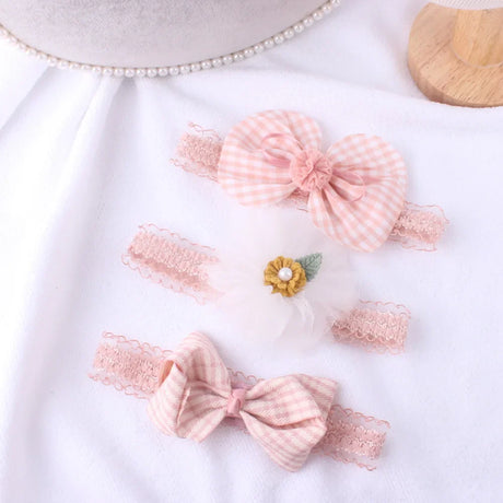 3pcs/lot Newborn Headwear Baby Girl Flower Headbands Lace Hair Bands Party Headband Turban Infant Newborn Hair Accessories