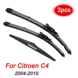 MIDOON Windshield Windscreen Wiper Blades For Citroen C4 Hatchback 5 Doors Front Rear Window 2004 2005 2006 2007 2008 2009 2010