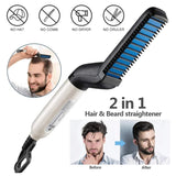 Electric Hair Comb Brush Beard Straightener Multifunctional Quick Men's Hair Straightening Iron Heated Hair Comb Show Cap Styler