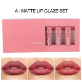 Women Matte Velvet Moisturizer Makeup Lipgloss Set Cosmetic Lip Glaze Multiccolor Make Up Kit,Nutritious Easy To Wear Lipglaze