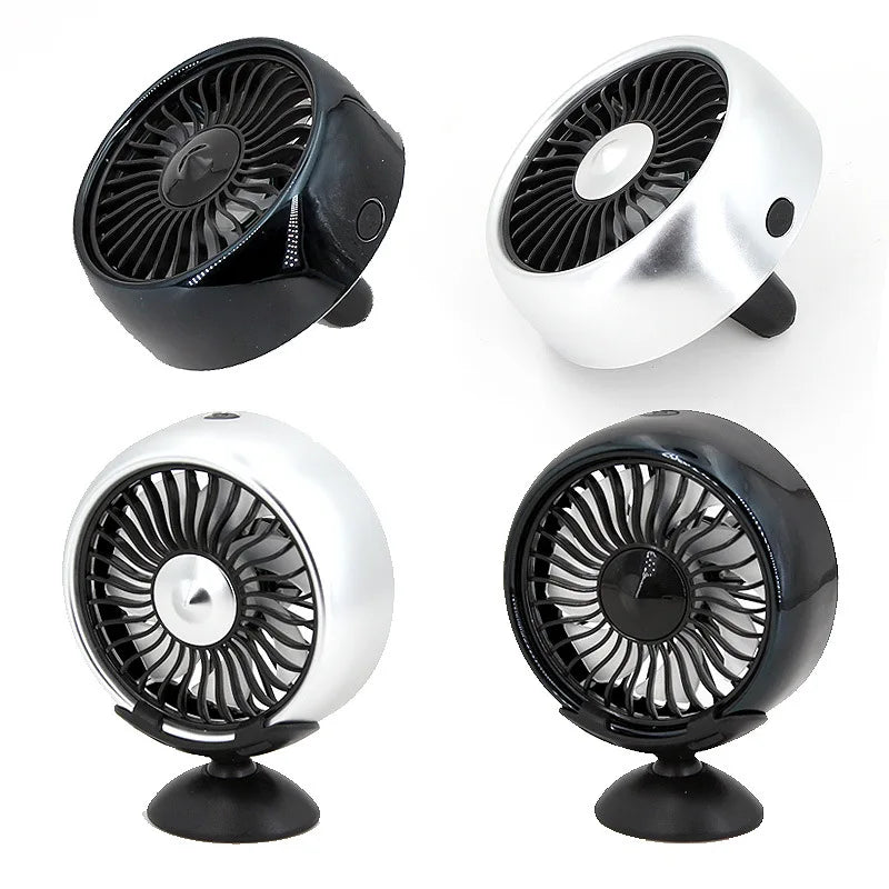 Summer Car USB Fan 3 Gear Wind Adjustment Air Conditioner Outlet Center Console Electric Fan Cool Appliances With Ambient Light