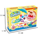 Children Plasticine Tools Pretend Play Toy Dentist Check Teeth Model Set Clay Mold Toy Role Play Early Learning Toys