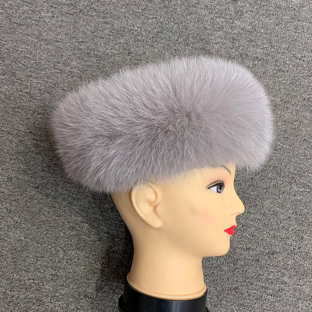 Winter Fashion Elastic Headband Fox Fur Headwear Racccoon Fur Women's Fluffy Real Fur Band S8300