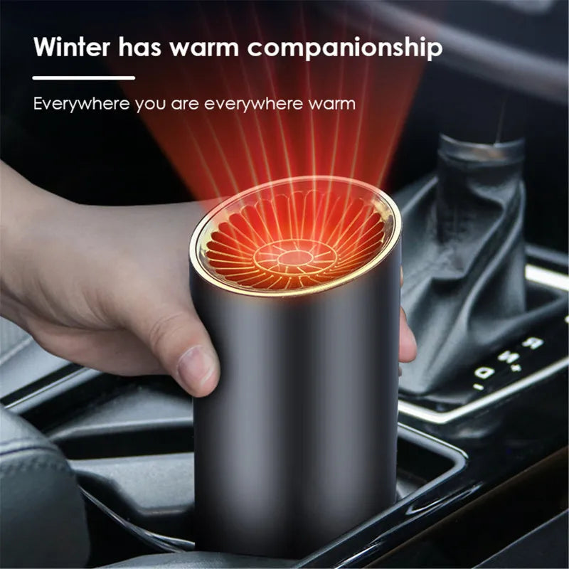 12V Car Heater Vehicle Heating Cooling Fan Portable Defrosting and Defogging Small Electrical Appliance Fan with Suction Holder