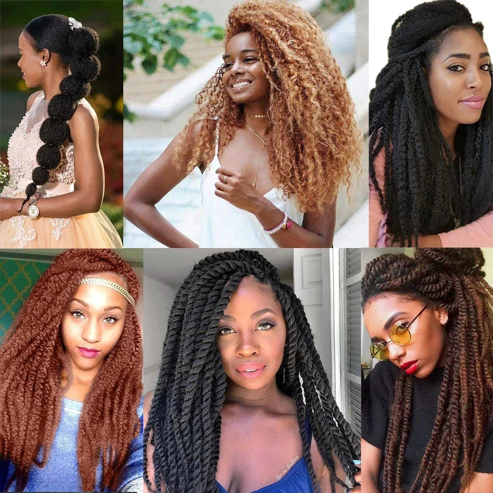 18inch Synthetic Afro Kinky Marley Braids Hair Soft Jumbo Crochet Braids Hair Extensions For Women Long Ombre Marley Twist Hair