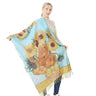 New Cashmere Scarf Women Digital Printing Pashmina Shawl Wraps Gustav Klimt Oil Painting Der Kuss Bandana Femme Foulard Tassels