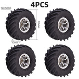 4PCS 12mm Hub 1/10 Tyre Wheel 120mm 125mm 130mm Monster Truck Tires Wheels Buggy RC Car Crawler Traxxas Scx10 Buggy