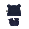 Cute Newborn Birth Set Cotton Soft Baby Nightcap With Ears Fall Winter Hat Gloves 2pcs Kit Prevent Scratching Skin Infant Stuff