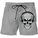 Hot Sale Skull Horror 3D Printe Beach Short Men's Shorts Anime Pants Quick-drying Street Clothing Black Short Casual short homme