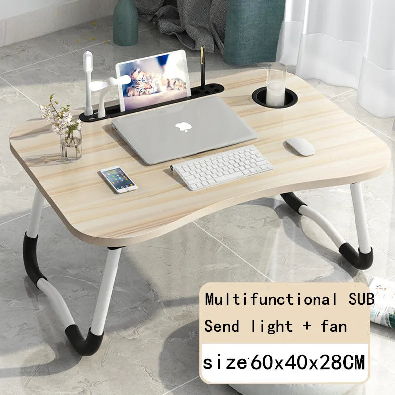 Home Folding Laptop Desk for Bed & Sofa Laptop Bed Tray Table Desk Portable Lap Desk for Study and Reading Bed Top Tray Table