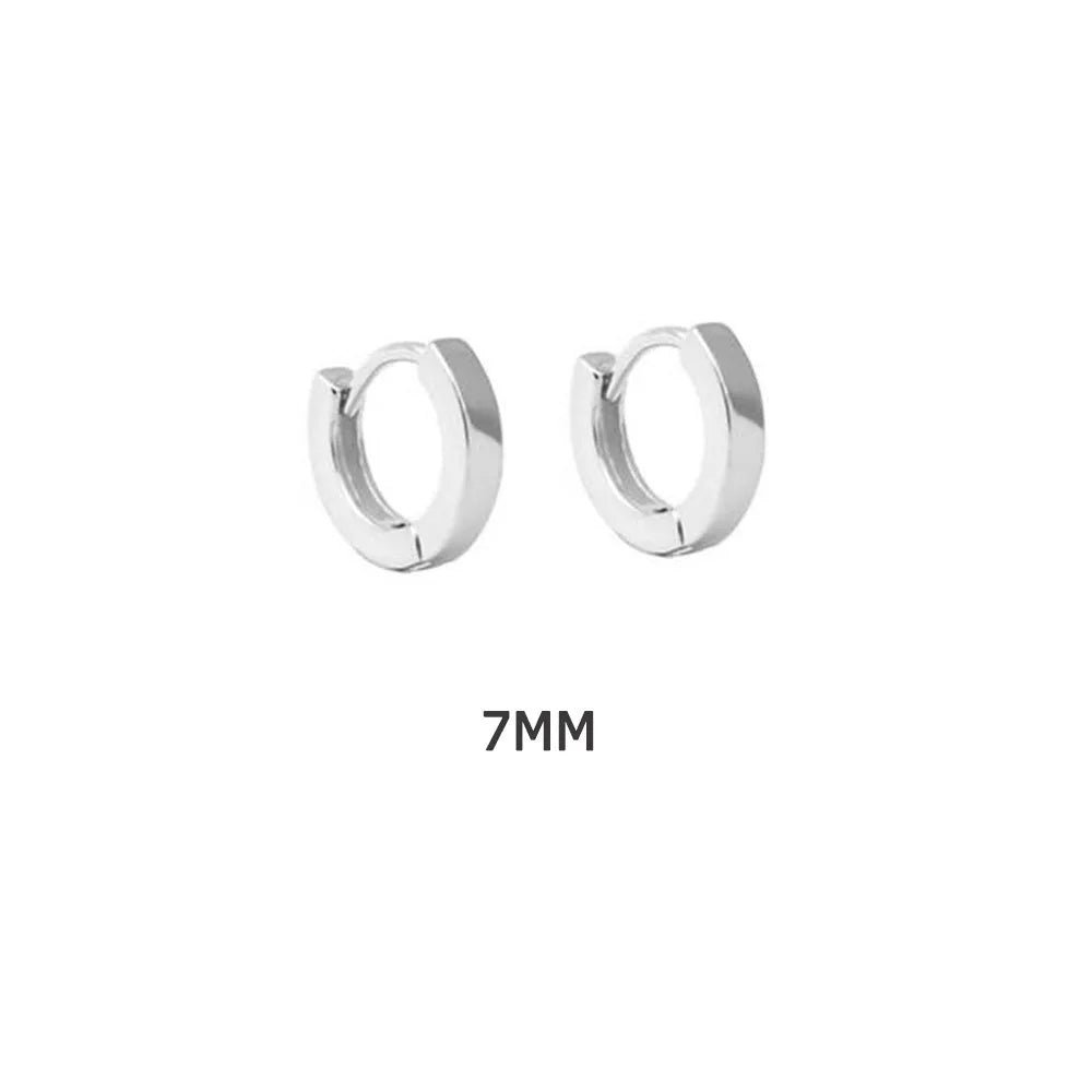 ANDYWEN 925 Sterling Silver Gold Plain 5mm 6mm 7mm 8mm 9mm 10mm Huggies Piercing Clips Hoop Luxury Clips Pendiente Loops Earring