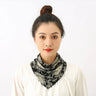 Korean Floral Print Button Bib Protect Cervical Spine Triangle Headkerchief Summer Woman Fake Collar Neck Guard Silk Scarf T76