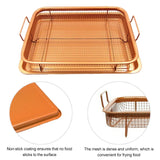 Copper Baking Tray Oil Frying Baking Pan Non-stick Chips Basket Baking Dish Grill Mesh Barbecue Tools Cookware For Kitchen