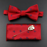 Fashion Men's Skull Tie Set New Design 8cm Polyester Suit Collar Bowtie Handkerchief Trendy Mask Brooch Luxury Wedding Accessory