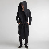 Men's Hooded Cardigan Trench Coat Streetwear Solid Color Hooded Windbreaker with Hood Autumn/Winter Jackets Men Trench Coat 2023