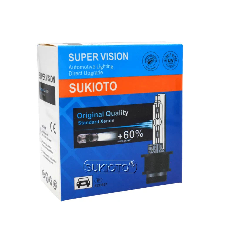 SUKIOTO 35W Original HID D2 D2R D4S D4R 4300K 5000K 6000K HID Headlight Bulb 55W Car Light Xenon D2S D4S Super Vision HID Xenon