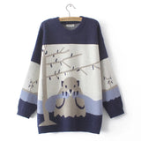 Women Clothing Sweater Plus Size 2021 Autumn Winter New Jumper Casual Cartoon Bear Jacquard Female Knitted Pullovers