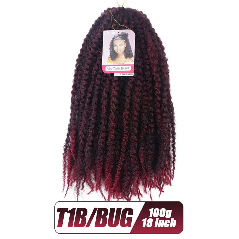 18inch Synthetic Afro Kinky Marley Braids Hair Soft Jumbo Crochet Braids Hair Extensions For Women Long Ombre Marley Twist Hair