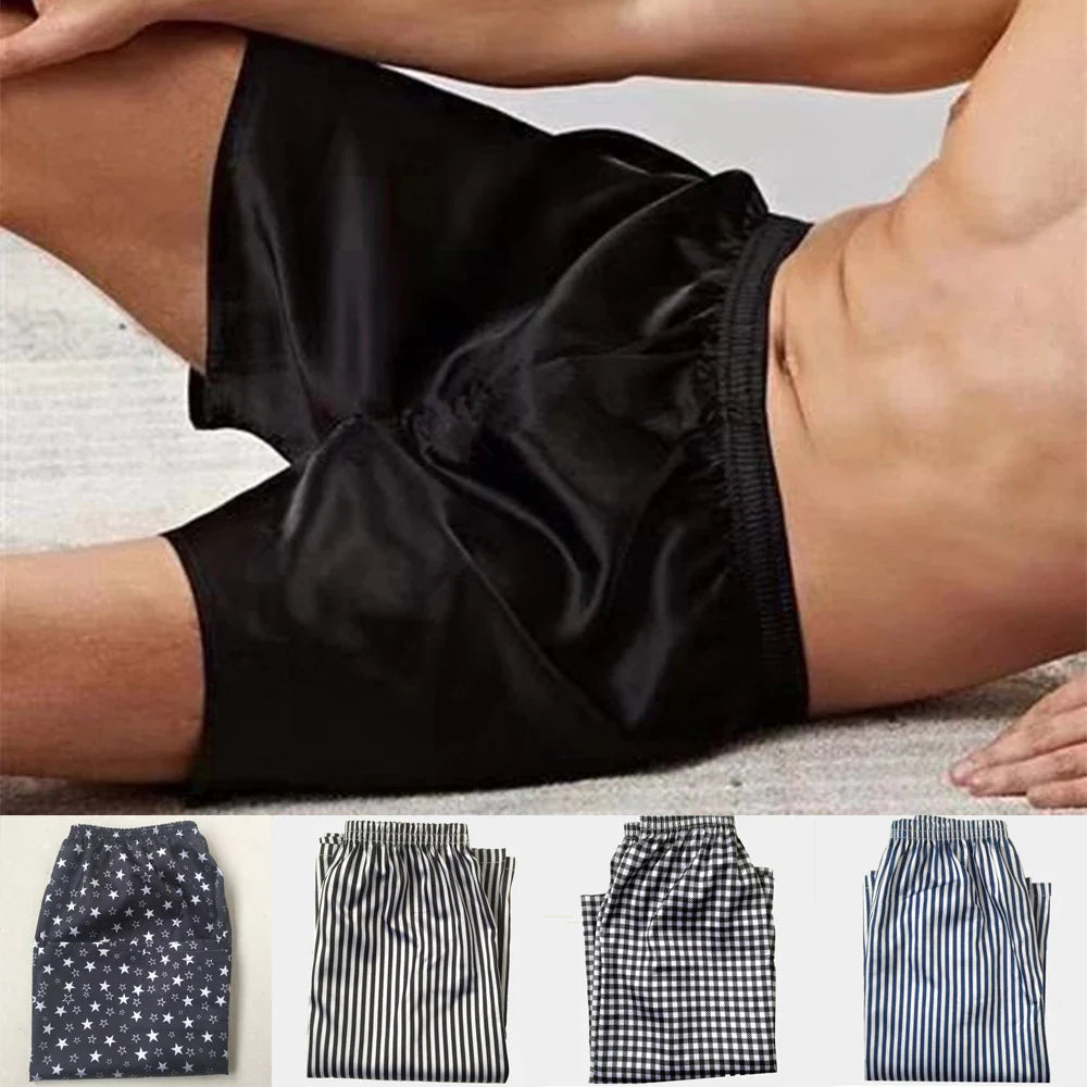 Men's Silk Satin Pajamas Shorts Mans Sleepwear On Slae 80% OFF Sleep Pyjamas Pants Bottoms Home Nightwear Homewae A80