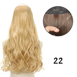 Hair Extensions No Clips Synthetic Fake Hair Ombre Pink Blonde Brown Black Natural Wavy Curly False Hair Piece For Woman