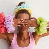 4Pcs/3Pcs Oversized Scrunchie Big Rubber Hair Tie Set Solid Stain Elastic Hair Bands Girl Ponytail Holder Super Hair Accessories