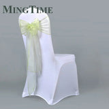 25pcs 275cm Sheer Organza Chair Sashes Band Ribbon Belt Bow Cover Rustic Wedding Party Birthday Banquet Ceremony Decoration