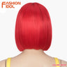 FASHION IDOL 10 Inch Bob Wigs Straight Hair Lace Wigs For Women Cosplay Wigs Heat Resistant Fake Hair Synthetic Free Shipping