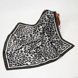 Luxury Women Silk Scarf Square Shawls Lady Bandana Fashion Leopard Print Hijab Scarves Female Neckerchief Head Wraps Foulard