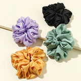 4Pcs/3Pcs Oversized Scrunchie Big Rubber Hair Tie Set Solid Stain Elastic Hair Bands Girl Ponytail Holder Super Hair Accessories