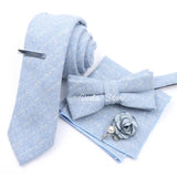 Top 50% Wool Soft 7cm Tie Bowtie Hankie Clip Brooch Sets Dusty Green Solid Classy Men Wedding Suit Daily Cravat Accessory Gift