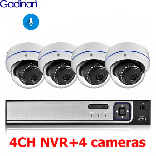 Gadinan HD 4K 8MP Poe Camera Security System 8CH 4CH CCTV NVR Kit Video Surveillance System  Night Vision Set Outdoor Waterproof