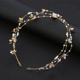 Fashion Handmade Flower Beaded Bride Headdress Hairband Tiara Elegant Small Jewelry Princess Wedding Hair Accessories Decoration