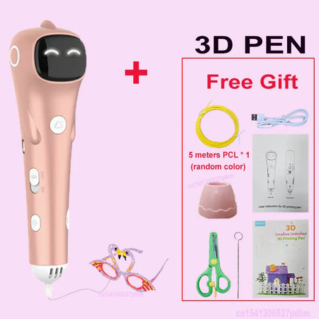 Creative 3D Pen for Safe DIY Art - Low Temp Anti-Scald PCL Filament Drawing Tool for Kids - Perfect Gift for Christmas & Birthdays!