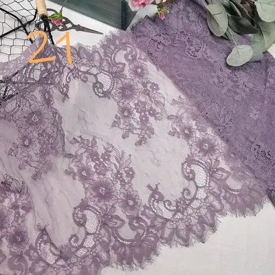 3m/lot Width 40cm Eyelash Lace Trim Purple  Green Pink For Clothing Accessory Dress Sewing Applique Costume Lace Fabric