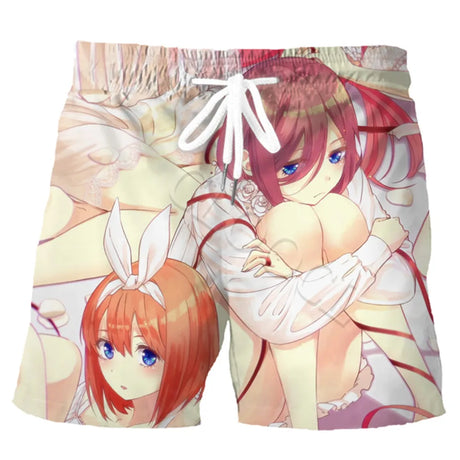 CLOOCL Men Shorts Anime Quintuplets Quintessential 3D Print Sports Shorts Fashion Hip Hop Casual Beach Shorts Drop Shipping