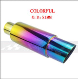 Car motorbike Exhaust systems Muffler Tip Universal Stainless steel ID 51MM 57MM 63MM outlet 89mm styling Silencer tail pipe