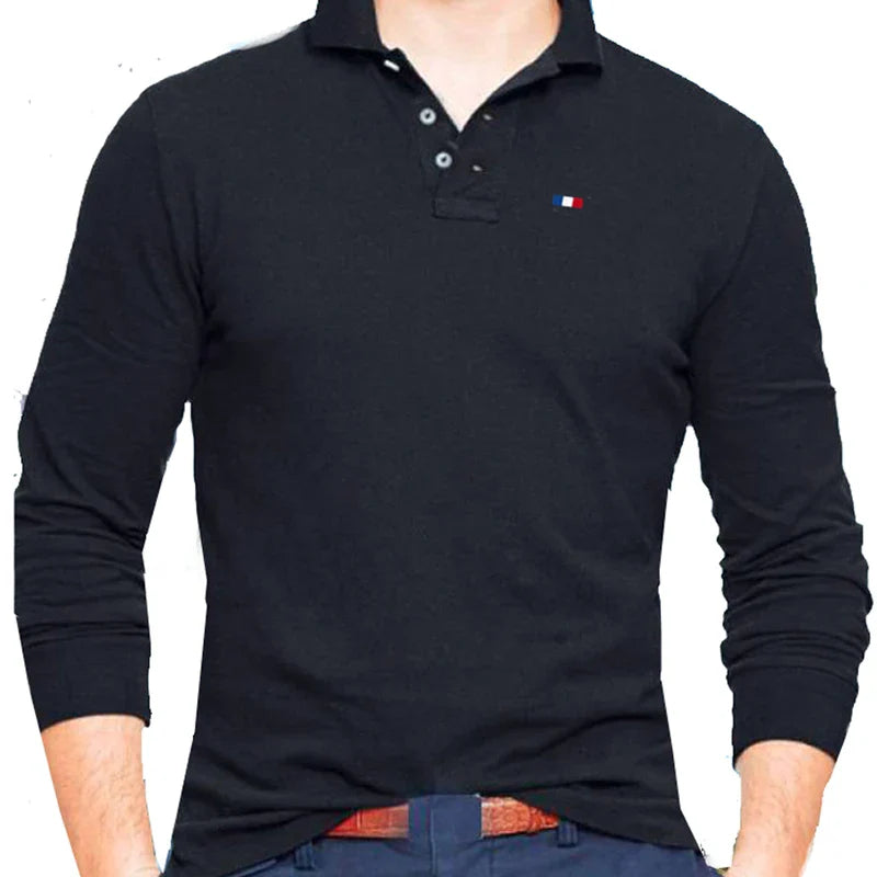 New Design Polos Shirts Men  Autumn Breathable 100%Cotton Polos Shirts Men Long Sleeve Casual Plus Size Polos Sweatshirt  Tops