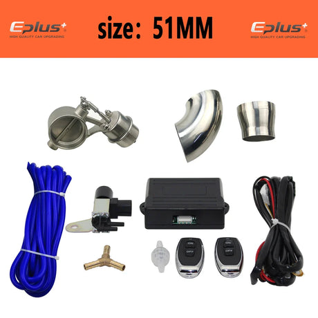 EPLUS Car Exhaust Pipe Control Valve Sets Vacuum Controller Device Remote Kit Controller Switch Universal 51 63 76MM