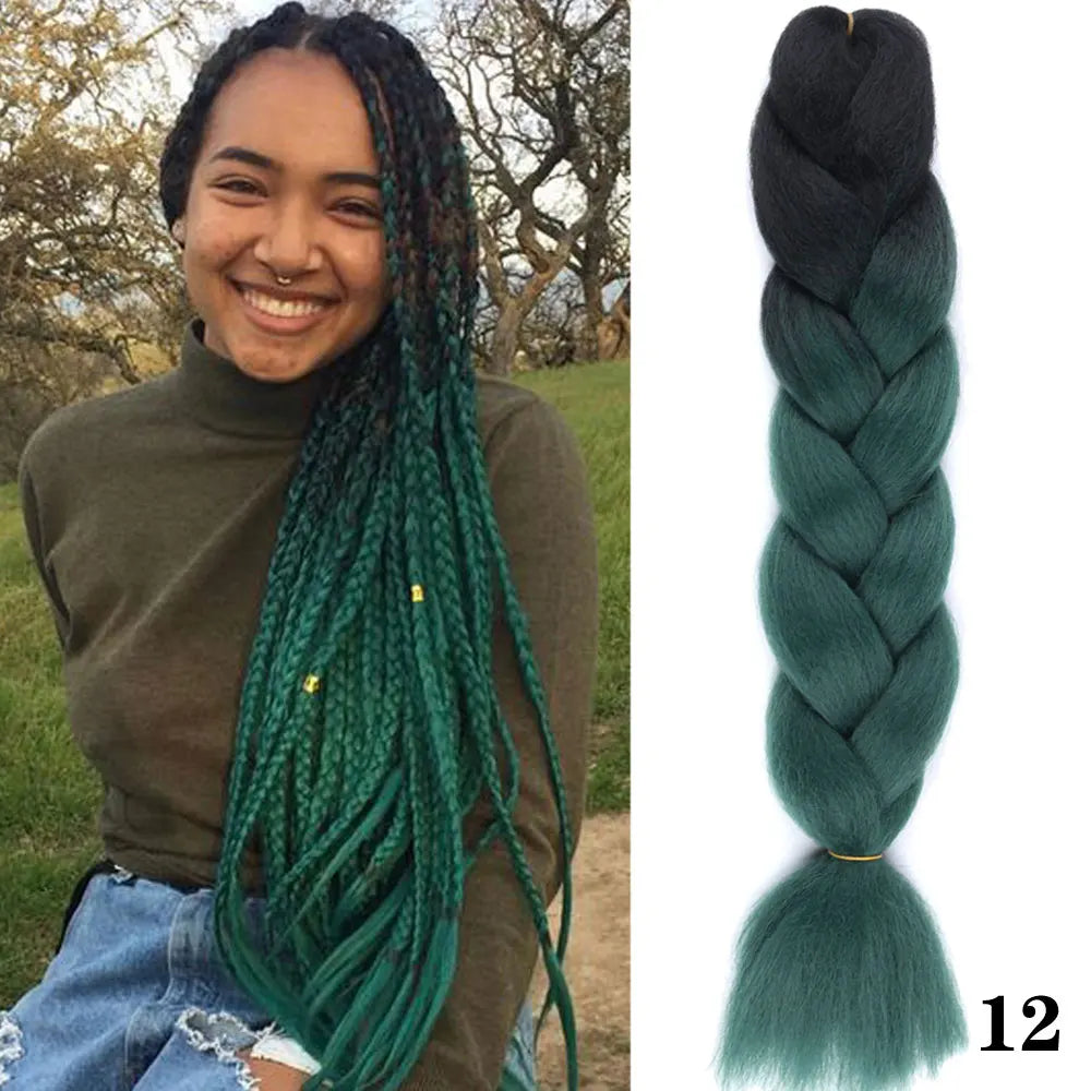 24Inch Synthetic Hair Extensions for Braids 100g/pc Jumbo Braiding Hair Kanekalon Colored Hair Pre Stretched Yaki Jumbo Braids