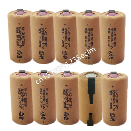 Ni-CD SC batteries 2000mAh high power Sub C 10C 1.2V rechargeable battery for power tools electric drill screwdriver