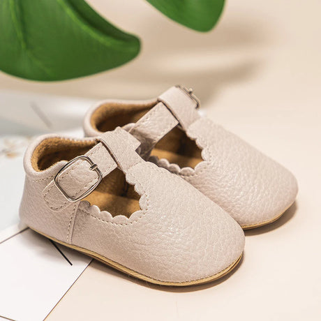 KIDSUN Newborn Baby Shoes Stripe PU Leather Boy Girl Shoes  Toddler Rubber Sole Anti-slip First Walkers Infant Moccasins