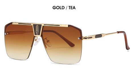 Gradient Square Sunglasses Men Women 2024 Trendy Vintage Brand Design Oversized Rimless Sun Glasses For Female Eyewear UV400